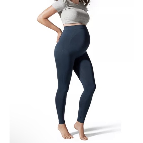 BLANQI Everyday Maternity Belly Support Leggings Over Belly Gray Size Medium - Picture 1 of 9